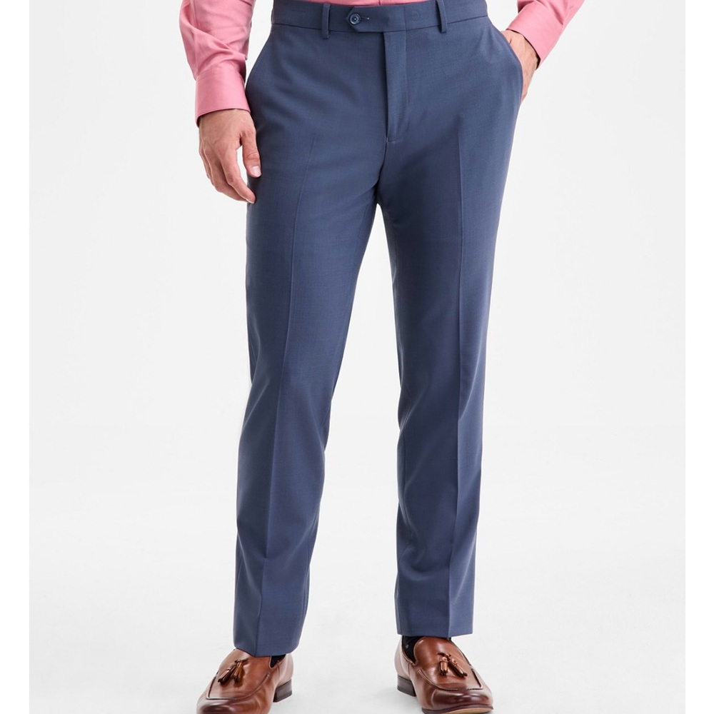 Bar III Men's Navy Dress Pants Slim Fit 100% Linen Size W34 L32